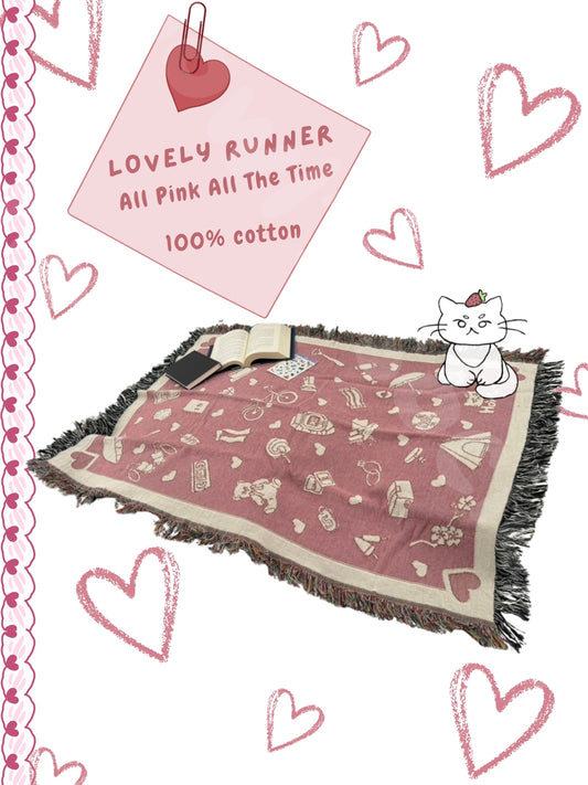 Lovely Runner Woven Blanket- All Pink All The Time Version